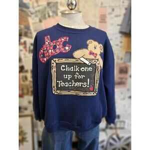 JCPenney Puff Paint Teachers Crewneck Size Large